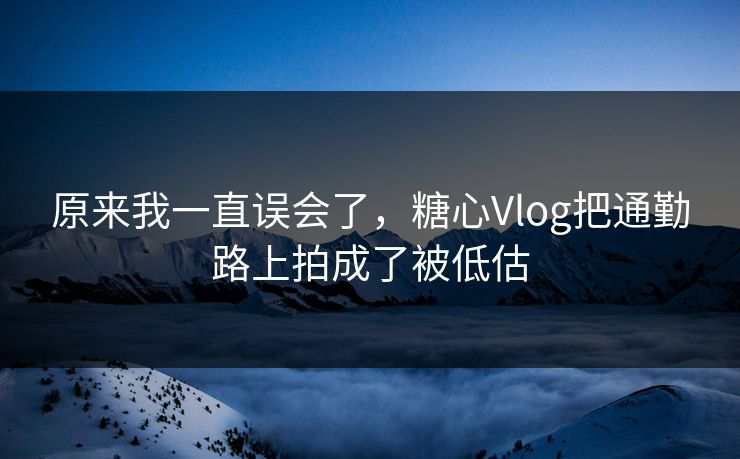 原来我一直误会了，糖心Vlog把通勤路上拍成了被低估